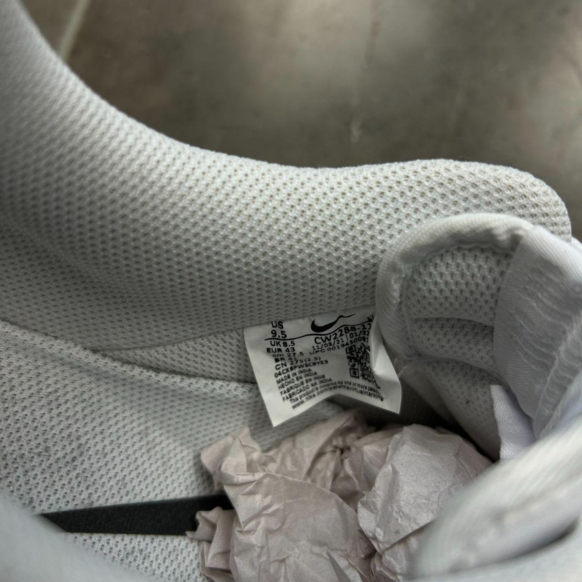 Nike Air Force 1 by Comme des Garcons DEUX "Metallic Silver" UK 8.5
