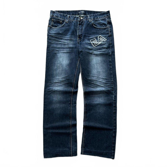 Vintage Emporio Armani Jeans Relaxed Straight Fit Logo Jeans W33 L29