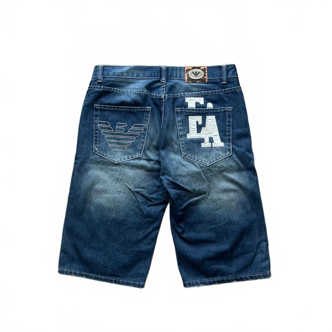Vintage Bootleg Armani Jeans Denim Logo Baggy Jorts W34 L15