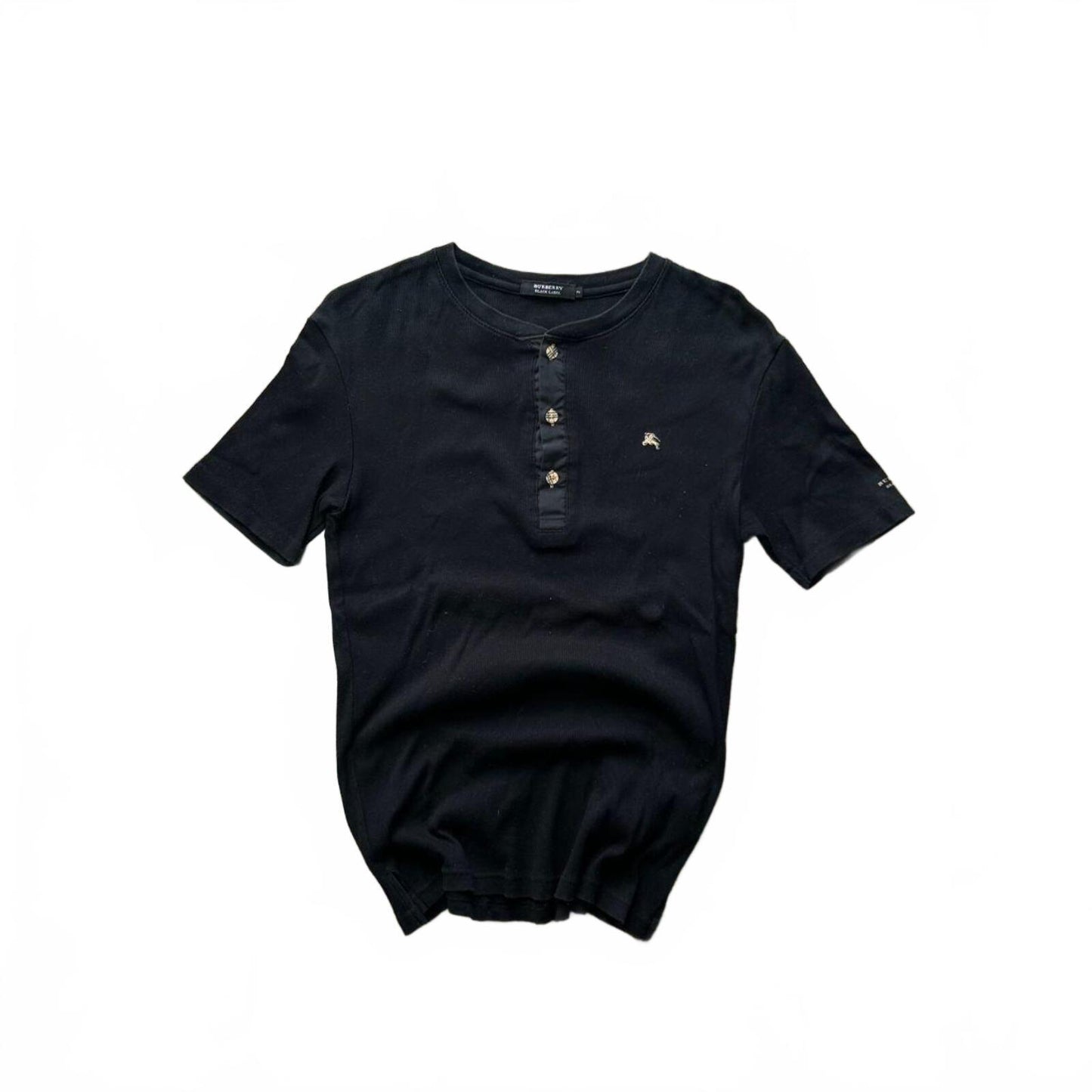 Burberry Black Label Nova Check Ribbed Henley T Shirt S