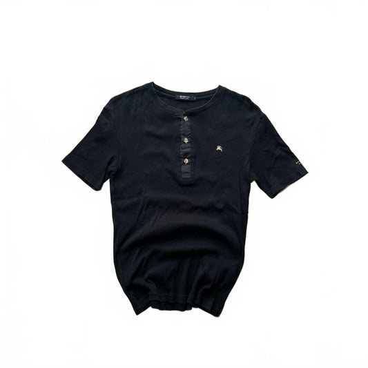 Burberry Black Label Nova Check Ribbed Henley T Shirt S