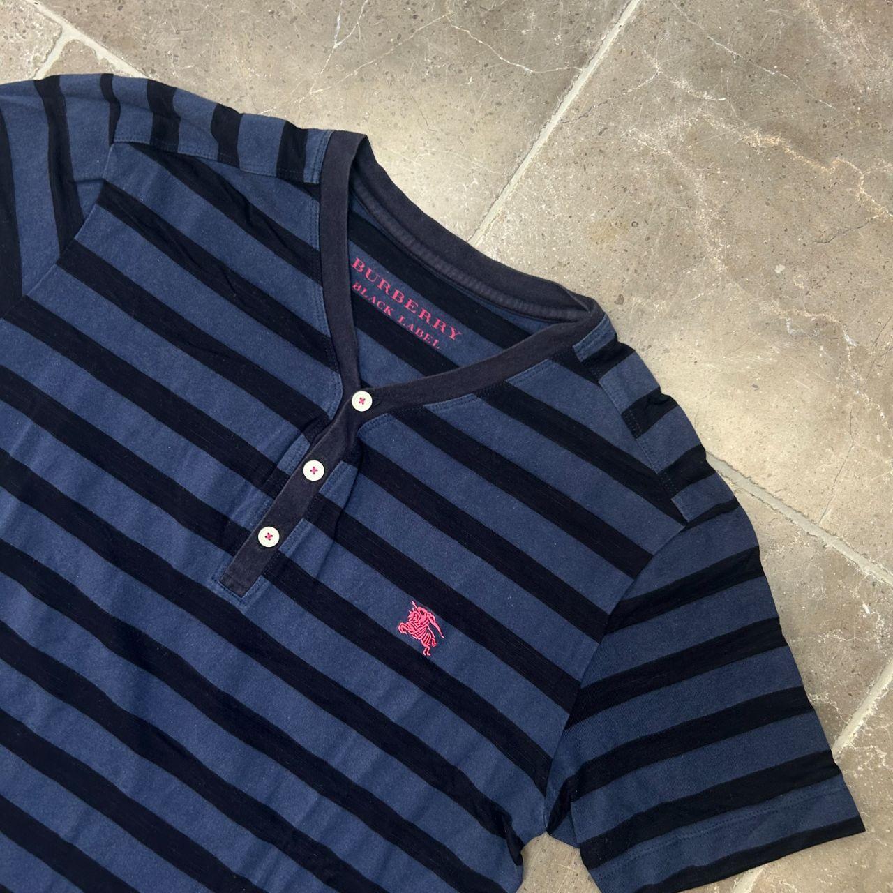 Burberry Black Label Striped Henley T-Shirt M
