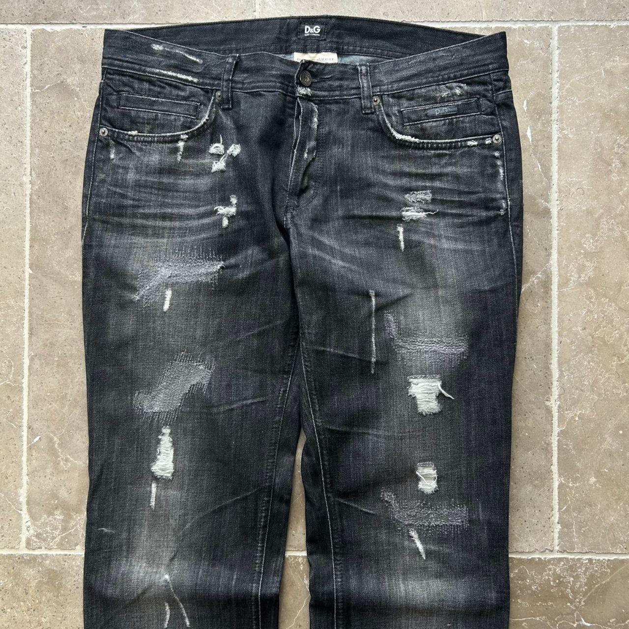 Dolce & Gabbana Distressed Ripped Straight Leg Jeans W34 L34