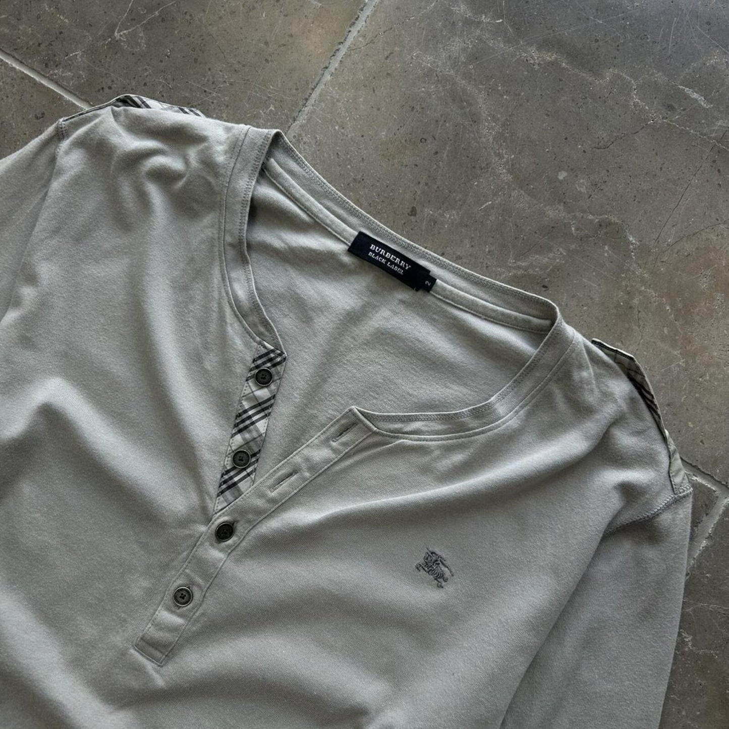 Burberry Black Label Nova Check Henley T Shirt S