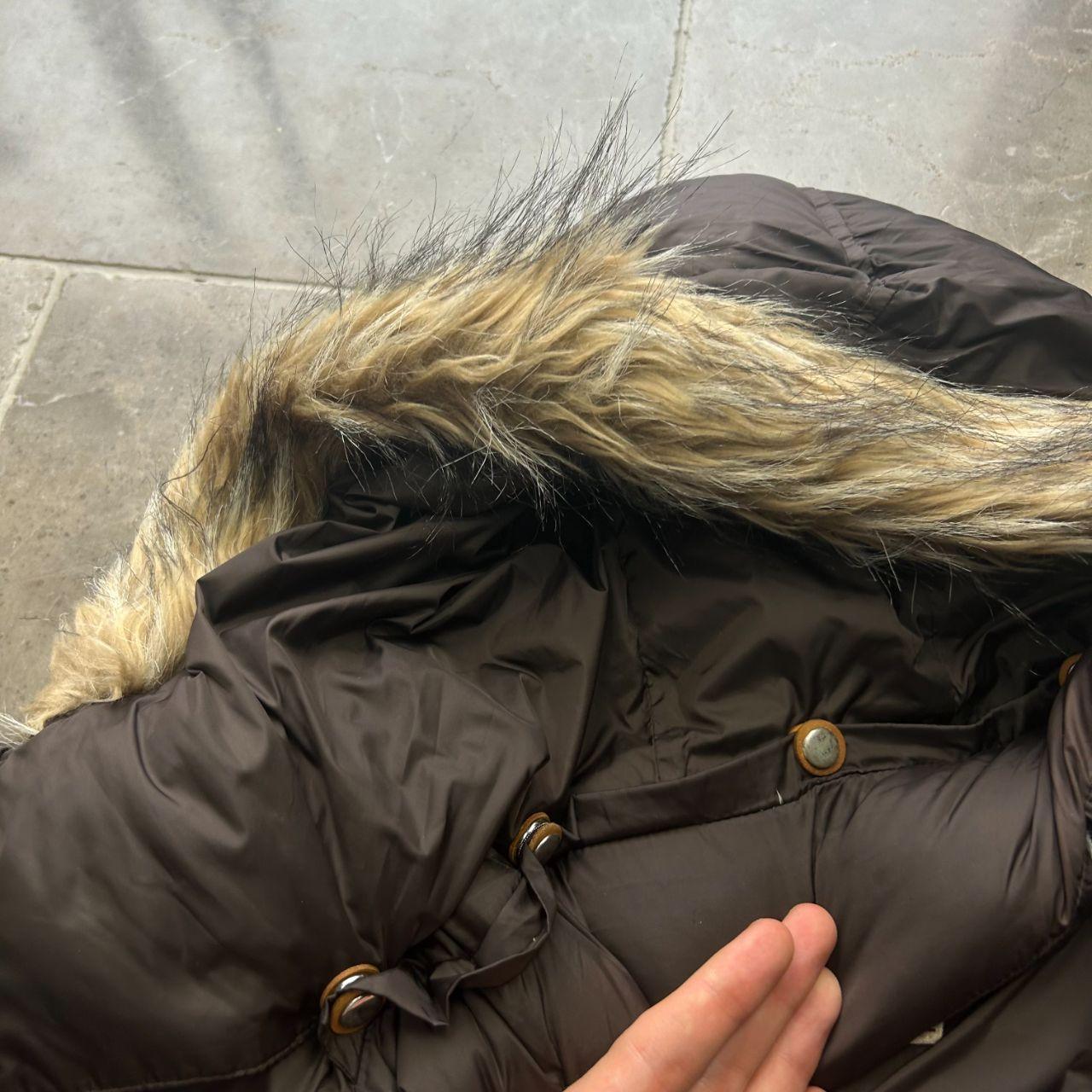 True Religion Fur Hood Puffer Down Jacket Brown XL