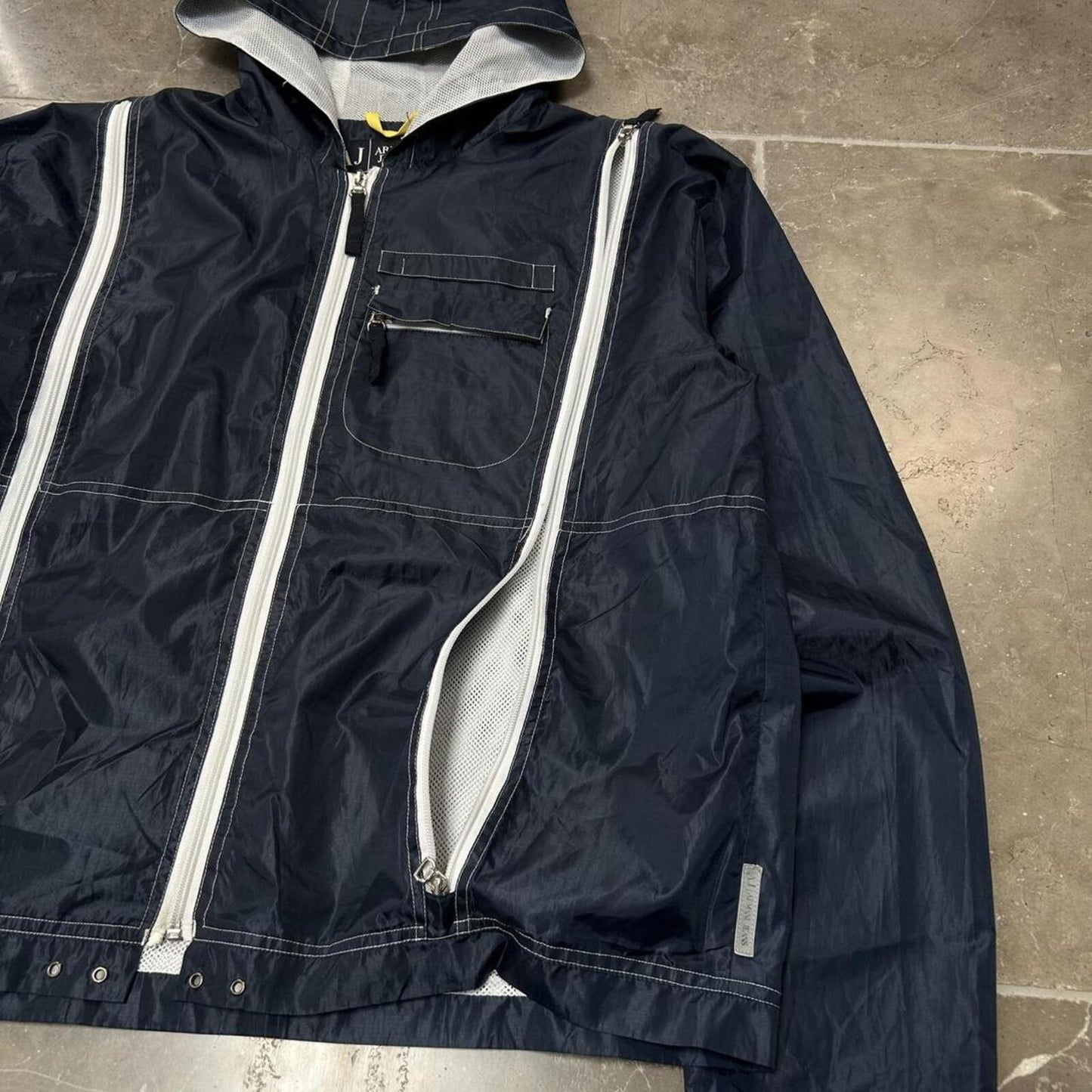 Vintage Armani Jeans Logo Lightweight Windbreaker Size L