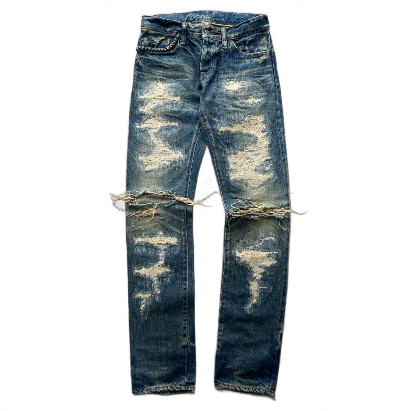 Hysteric Glamour Slim Studded Denim Ripped Jeans W26 L32