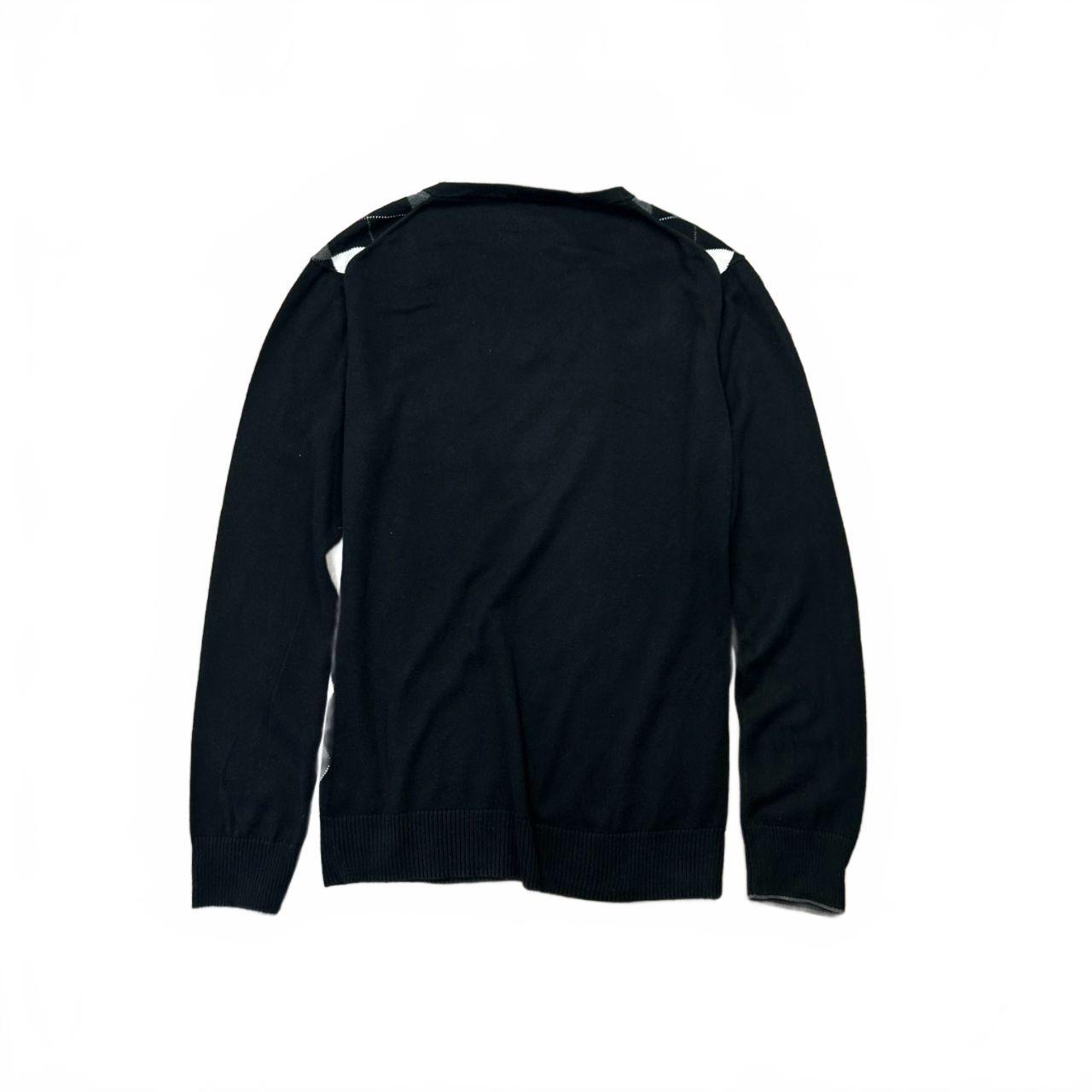 Burberry Black Label Argyle Long Sleeve V Neck Jumper S