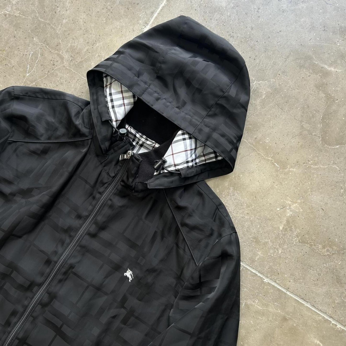 Burberry Black Label Shadow Check Lightweight Windbreaker Jacket M