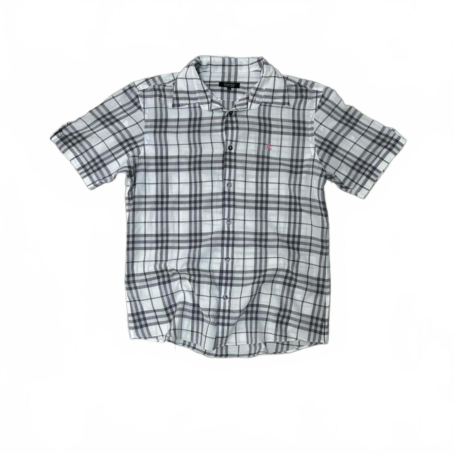 Burberry Black Label Plaid Check Button Up Shirt M