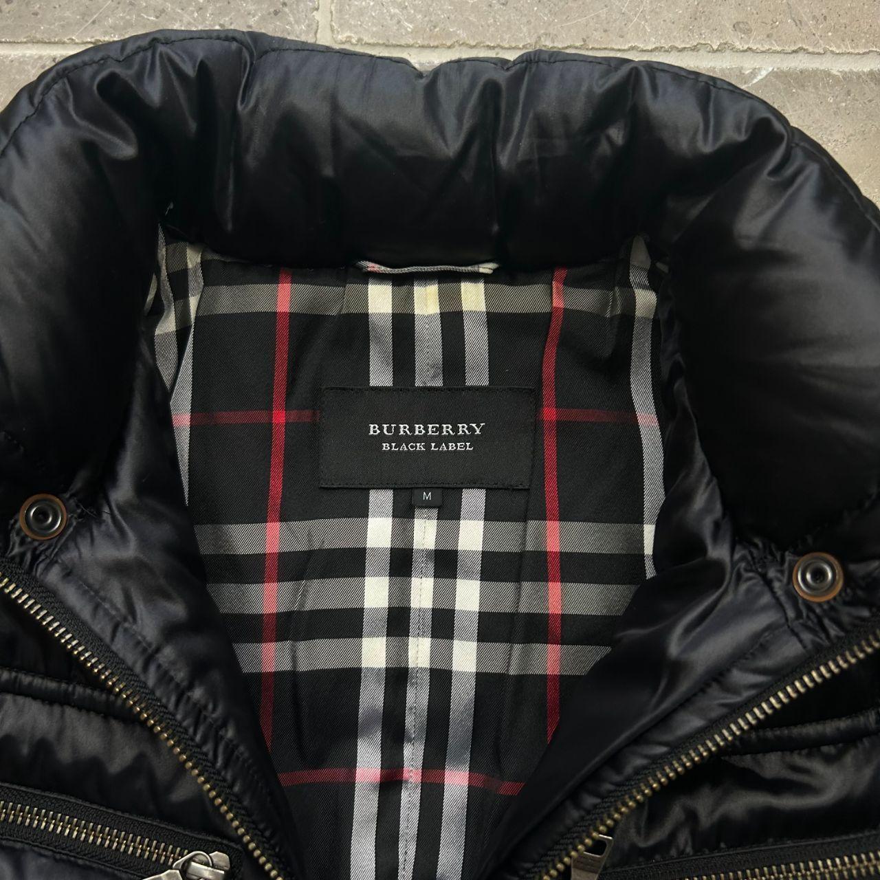 Vintage Burberry Black Label Biker Puffer Jacket Black S