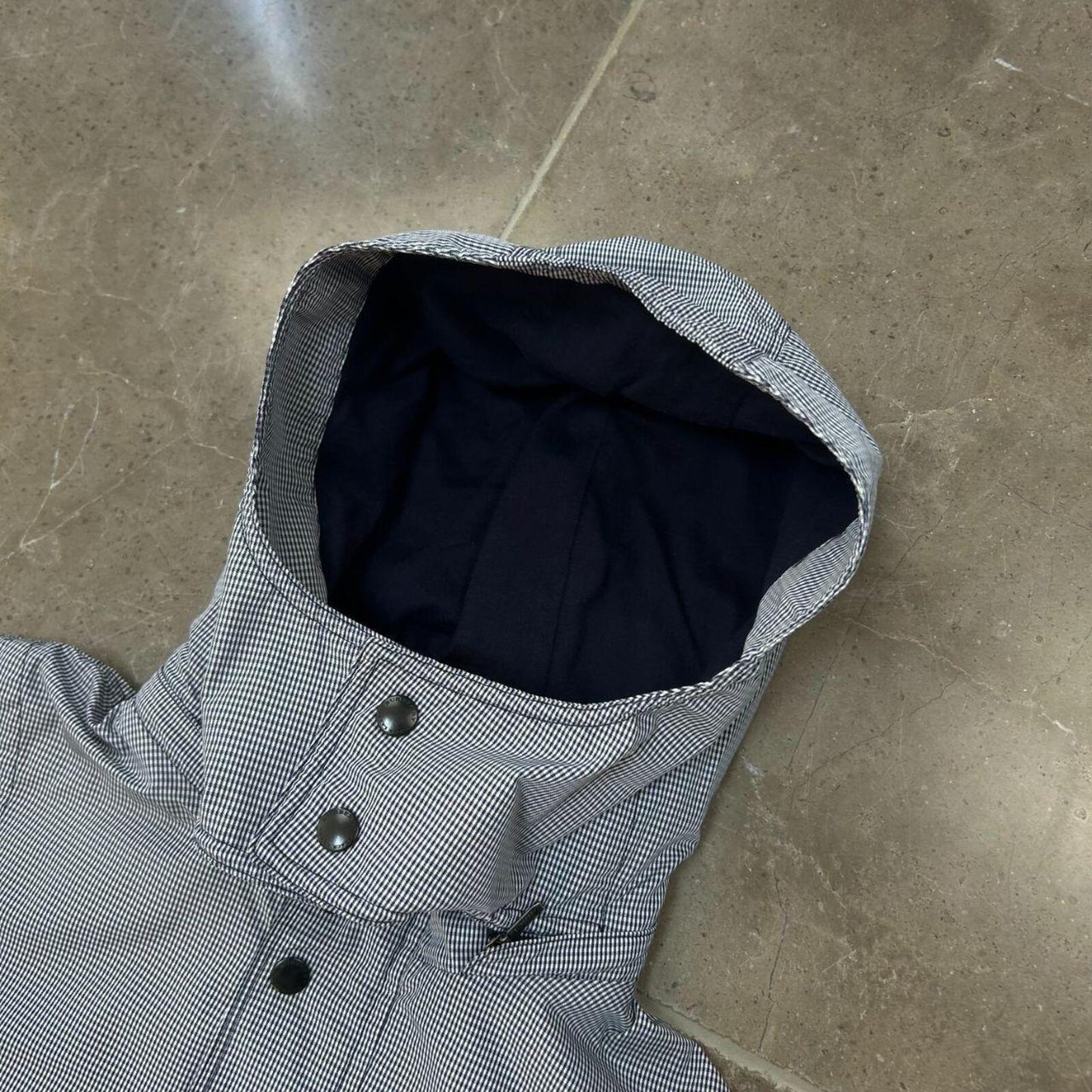 Burberry Black Label Gingham Check Gilet Hooded Vest Jacket M