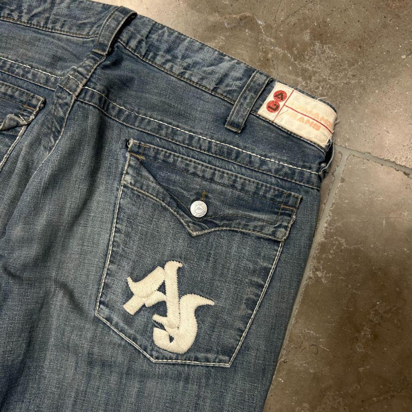 Vintage Armani Jeans Relaxed Baggy Logo Jeans W36 L29