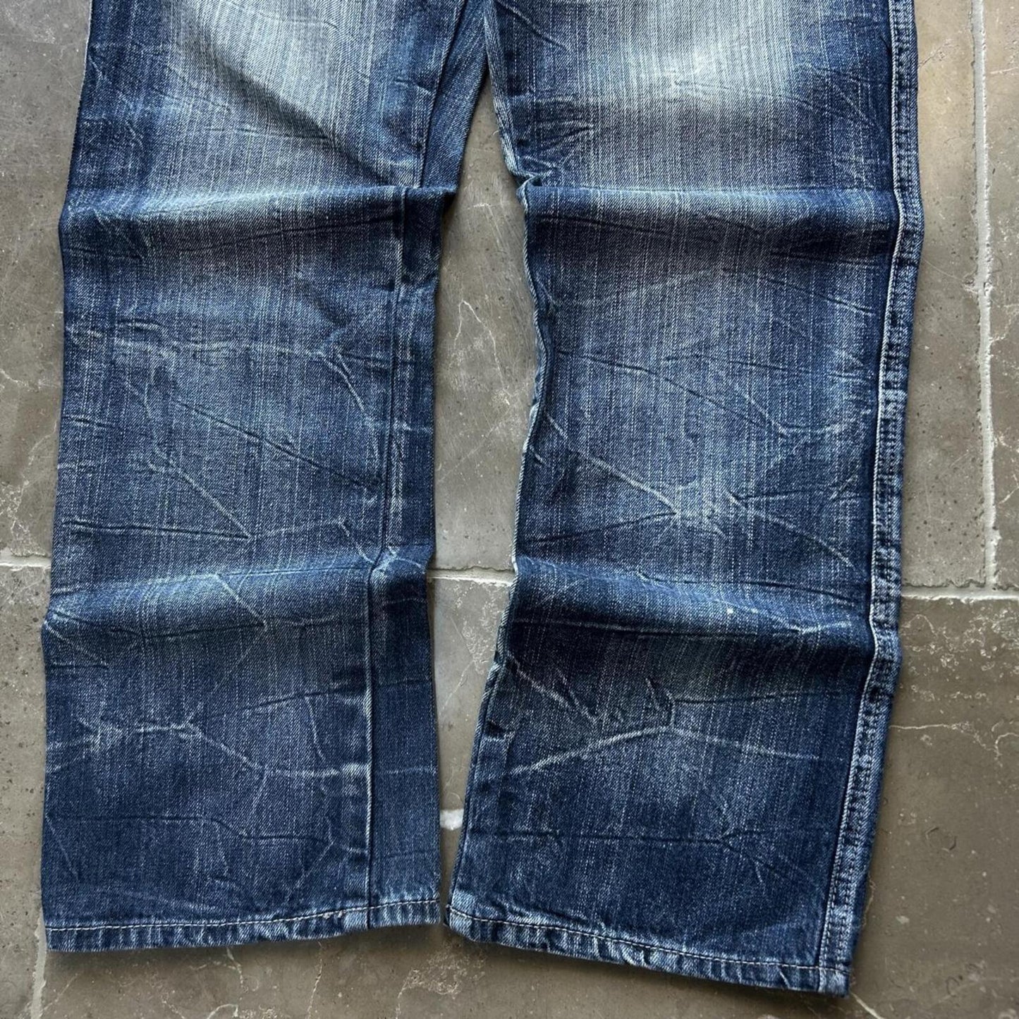 Vintage Japan Style Union Jack Faded Jeans W32 L31