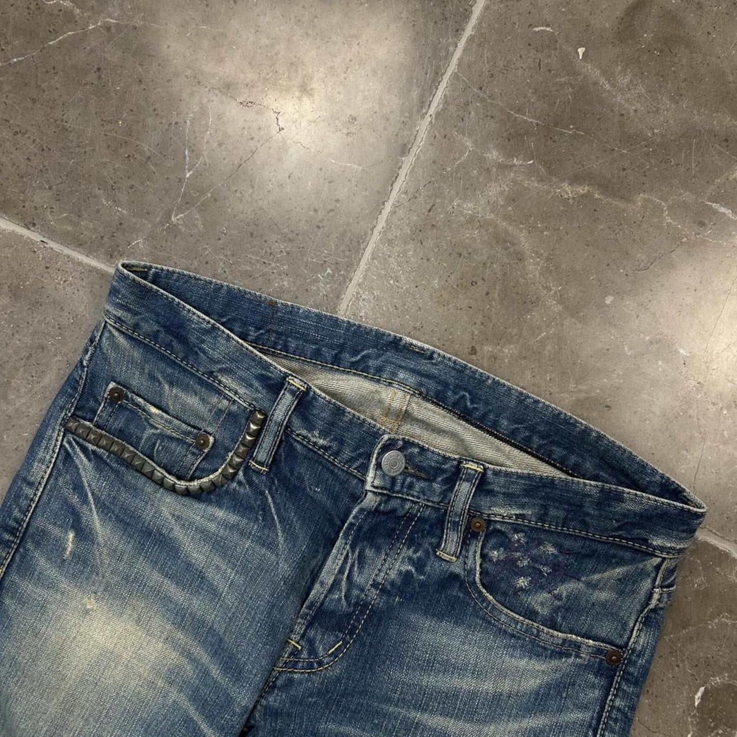 Hysteric Glamour Skinny Studded Ripped Denim Jeans W30 L30