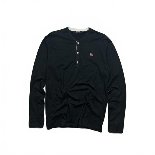 Burberry Black Label Nova Check Ribbed Henley Shirt M