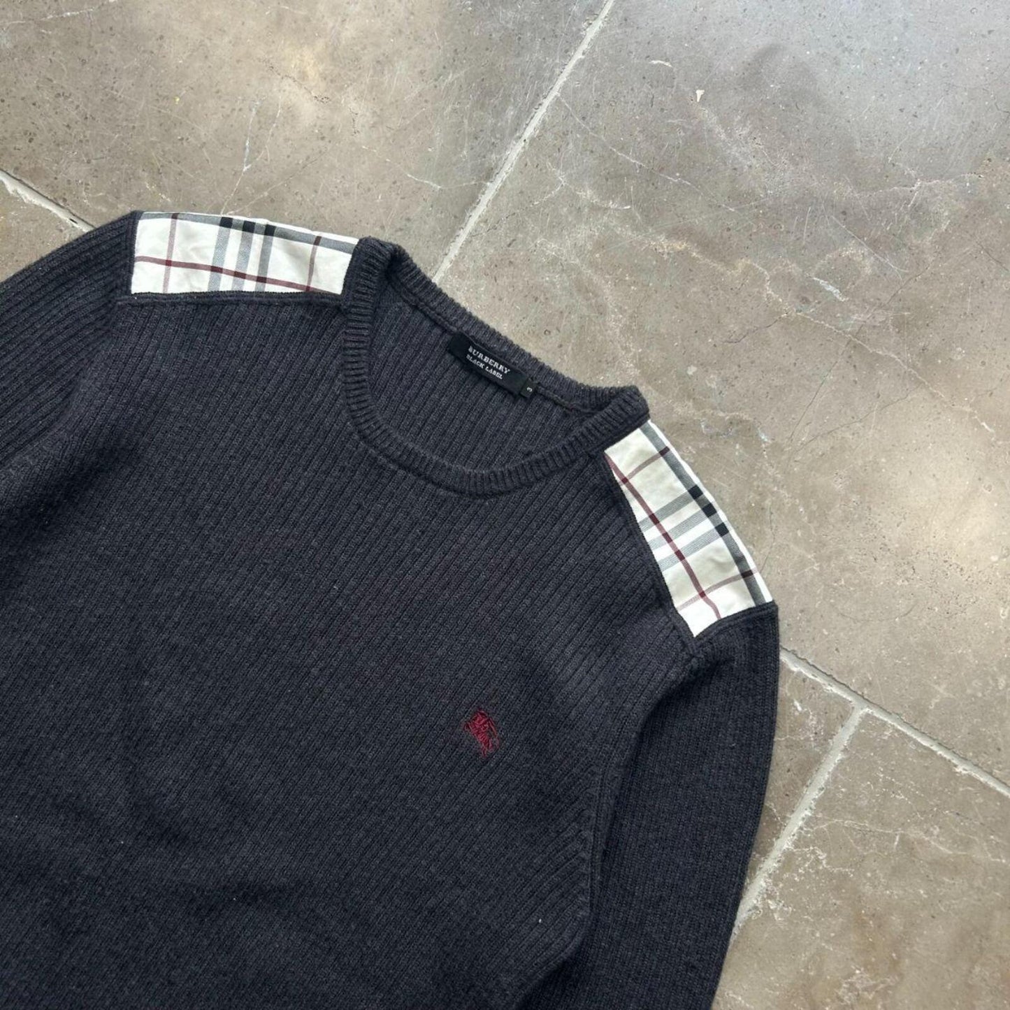 Burberry Black Label Nova Check Ribbed Knit Jumper M