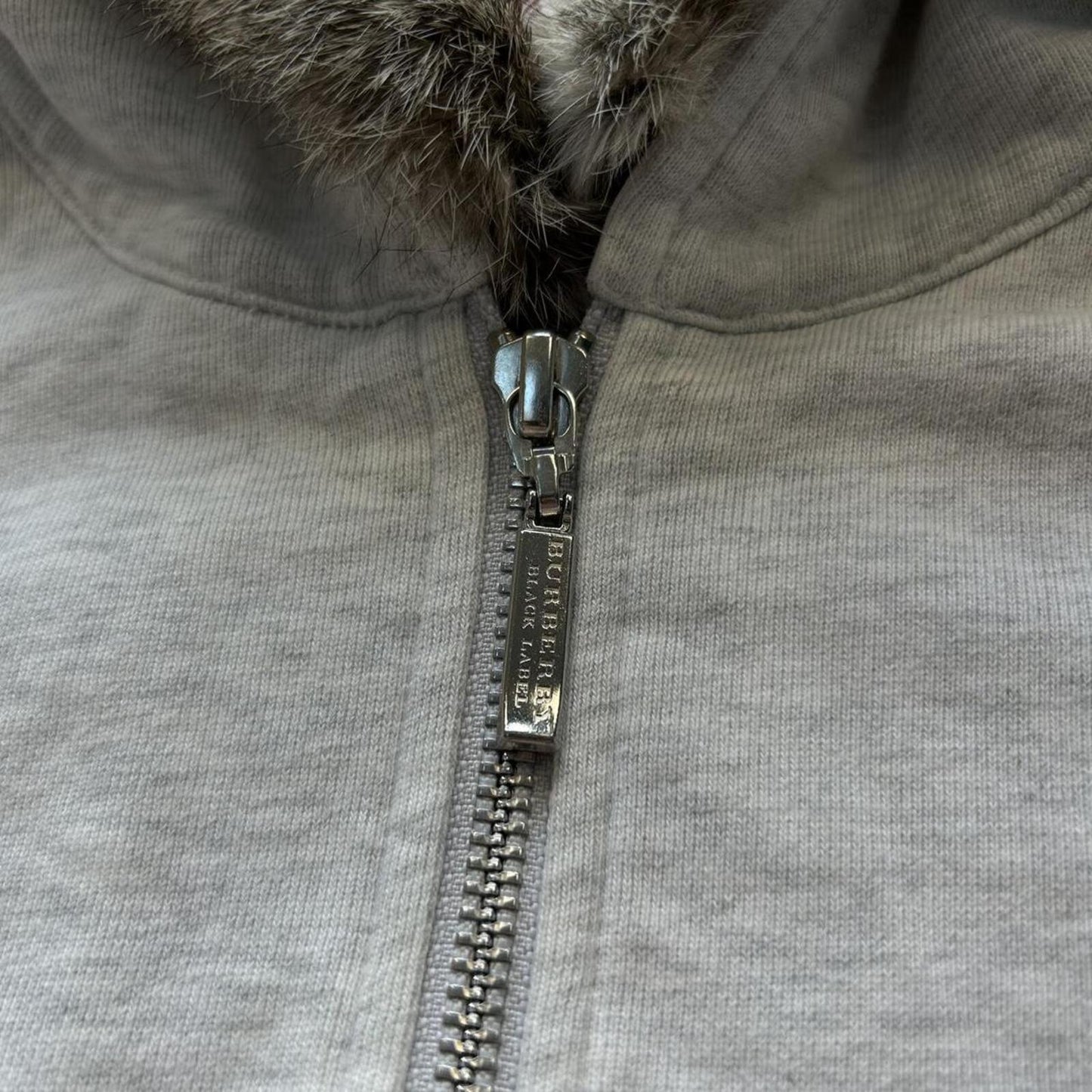 Burberry Black Label Nova Check Fur Hood Zip Up Hoodie S