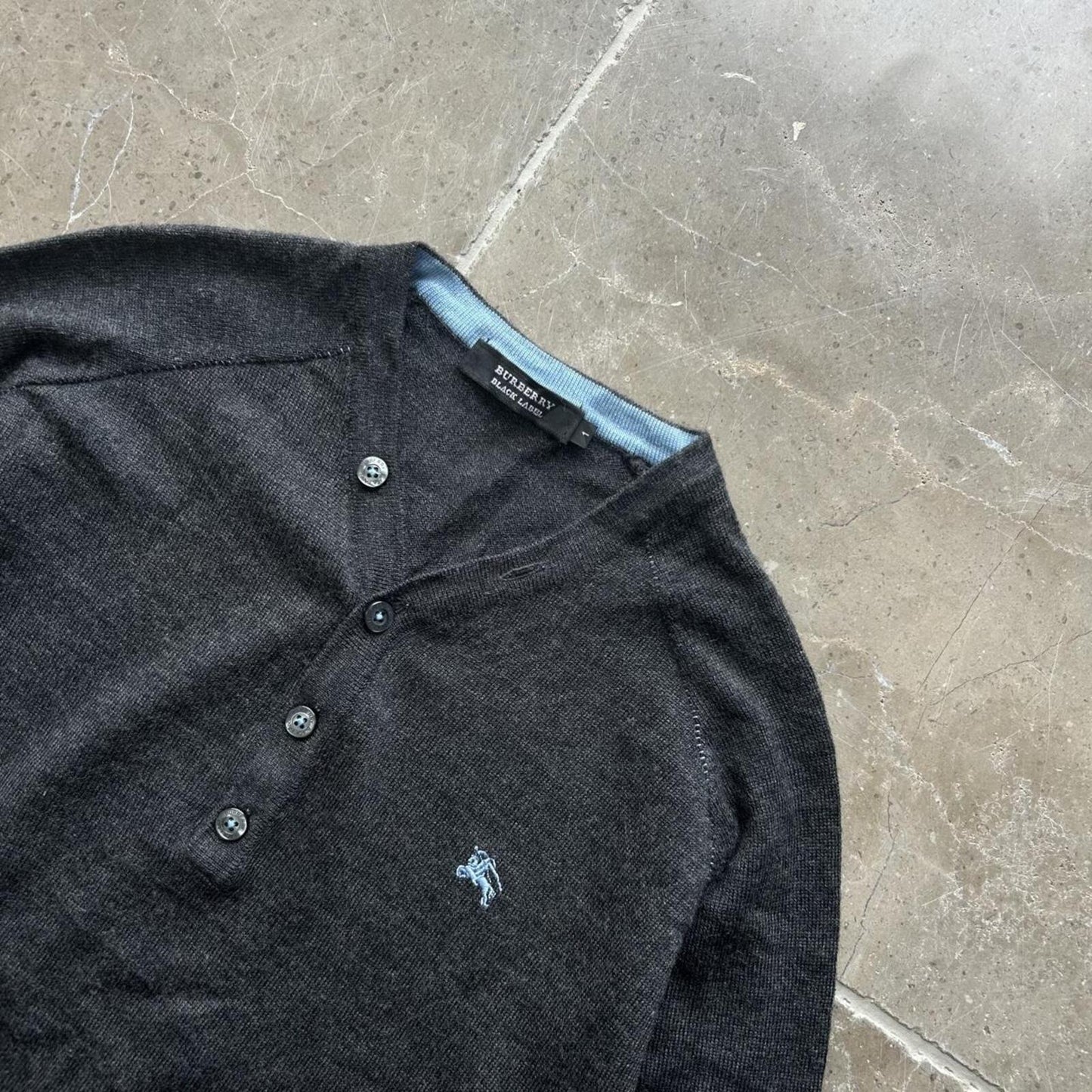 Burberry Black Label Henley Knit Jumper XS