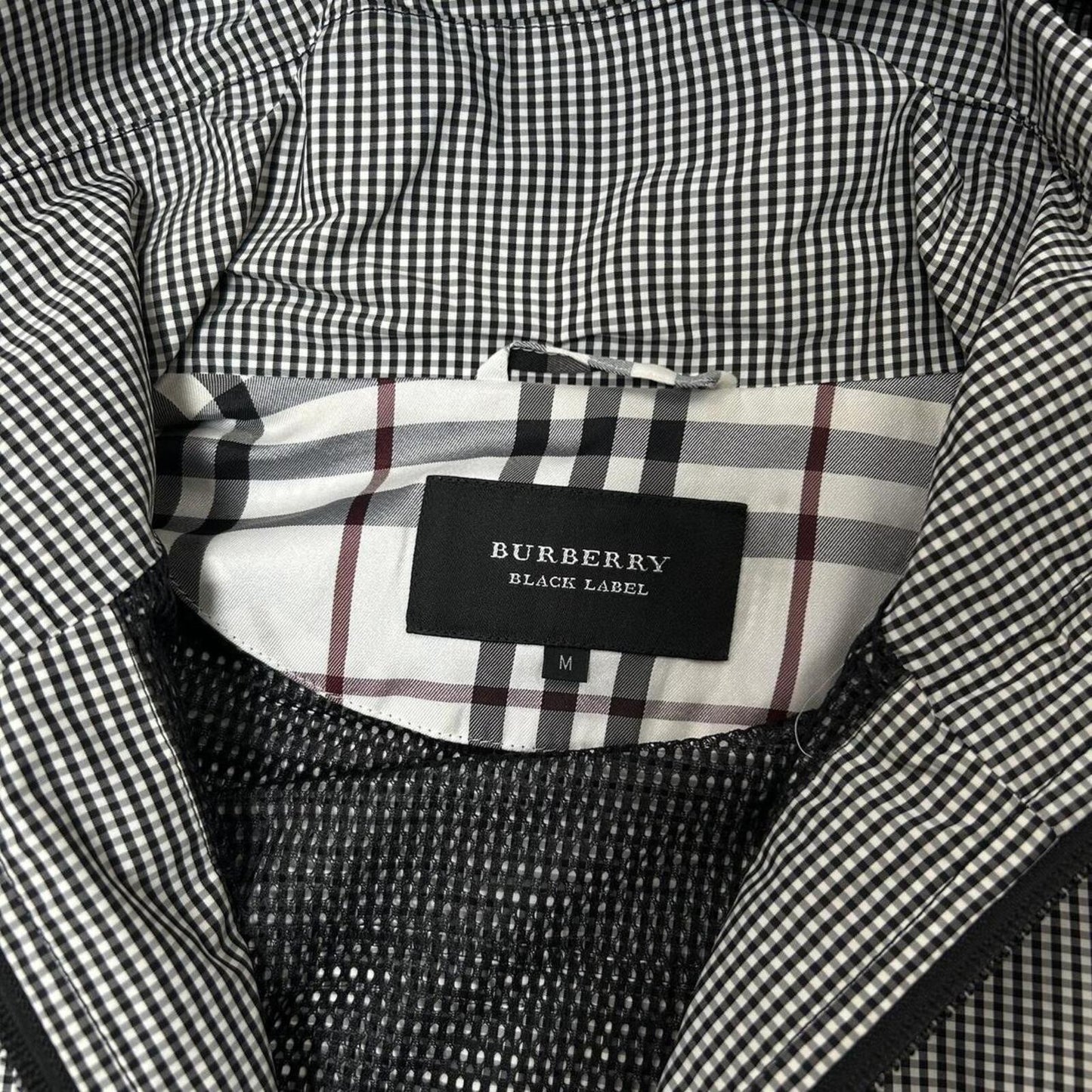 Burberry Black Label Gingham Check Windbreaker Jacket S