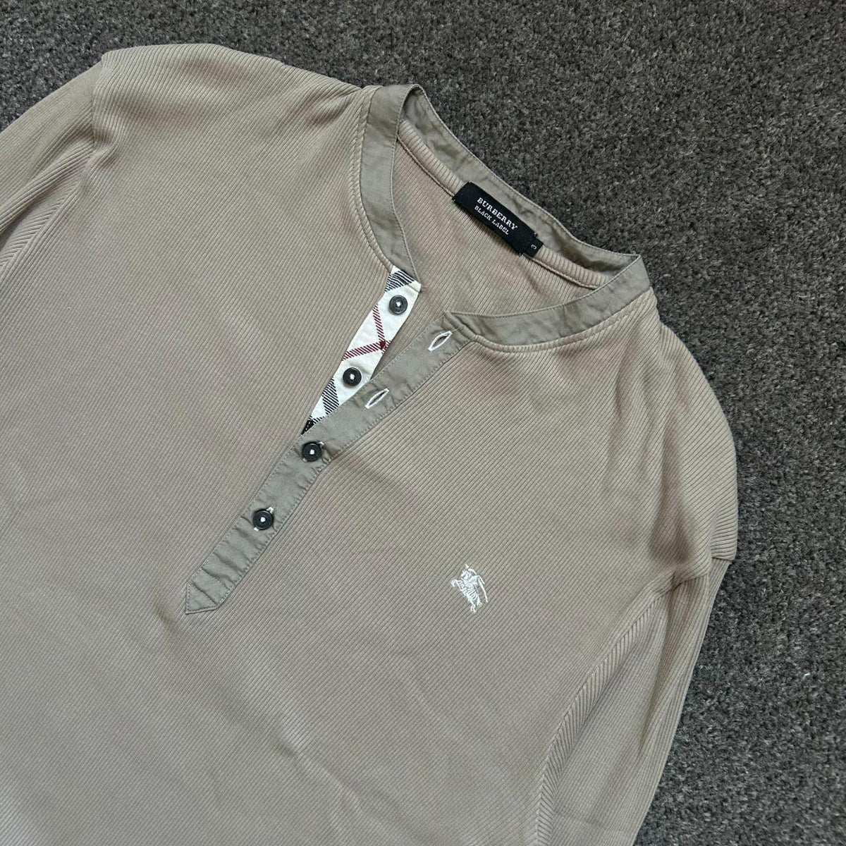 Burberry Black Label Long Sleeve Henley T Shirt M