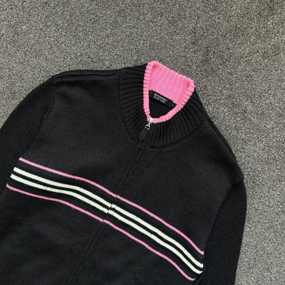 Burberry Black Label Zip Up Knit Jumper S