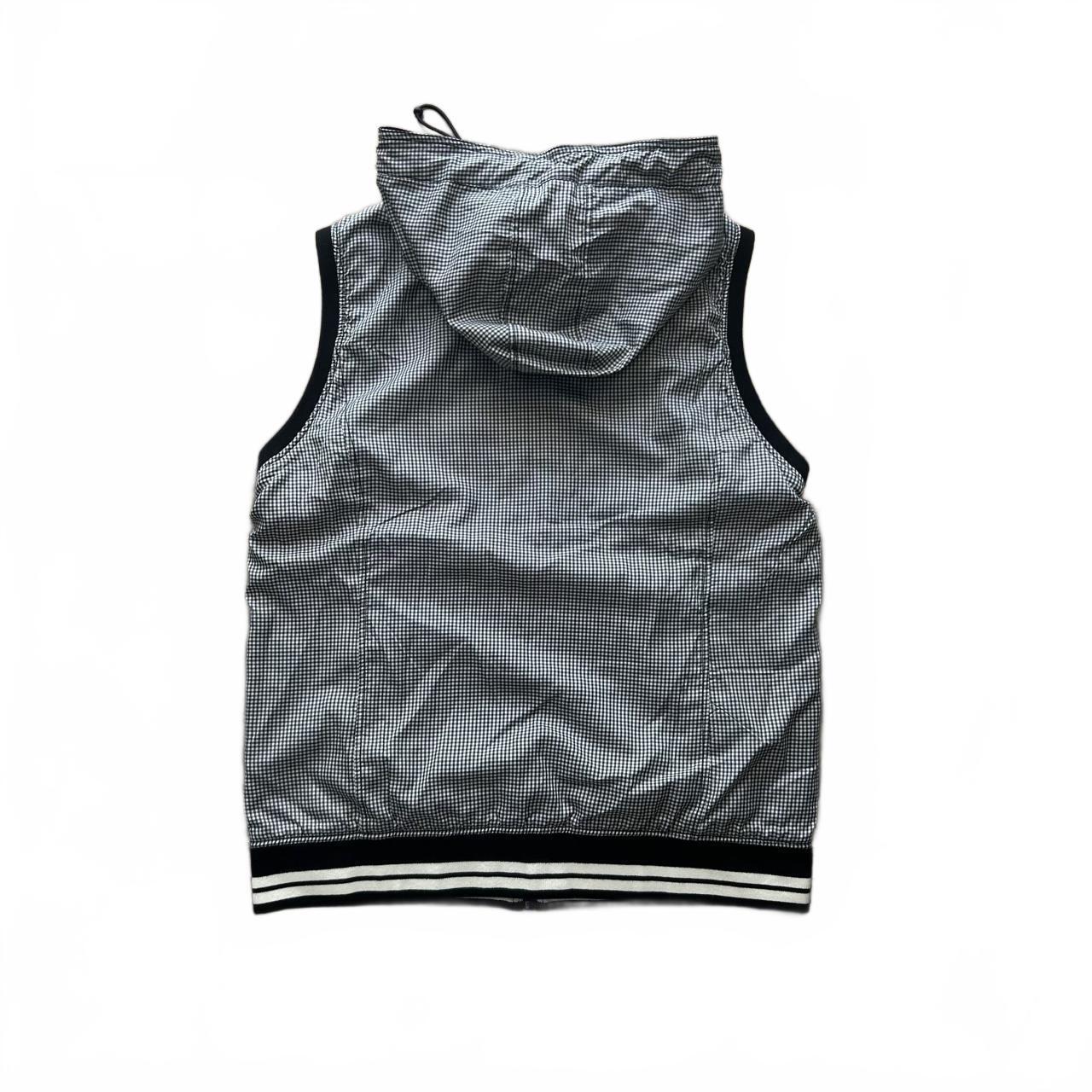 Burberry Black Label Reversible Gingham Check Gilet Hooded Vest Jacket M