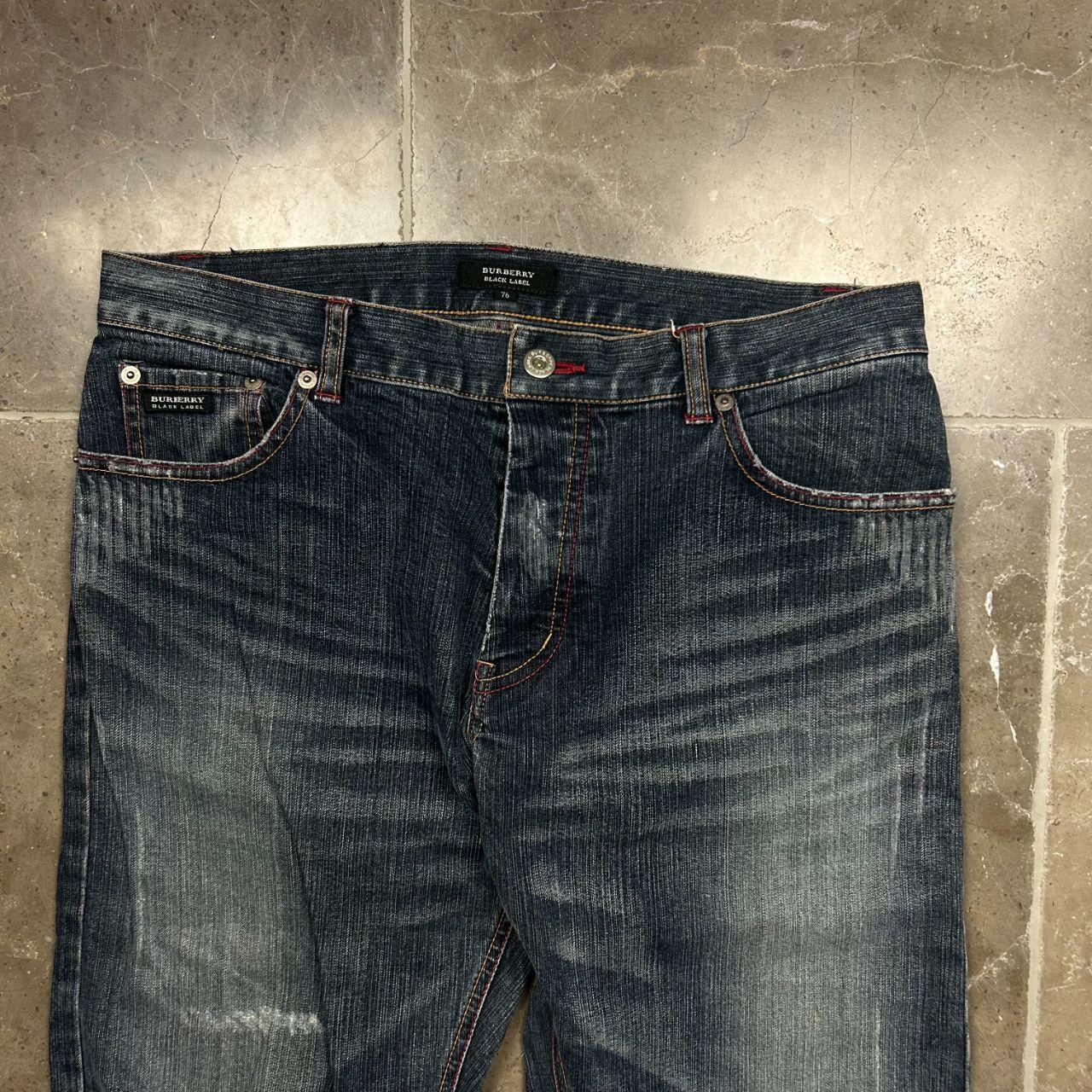 Vintage Burberry Black Label Relaxed Straight Ripped Jeans W32 L33