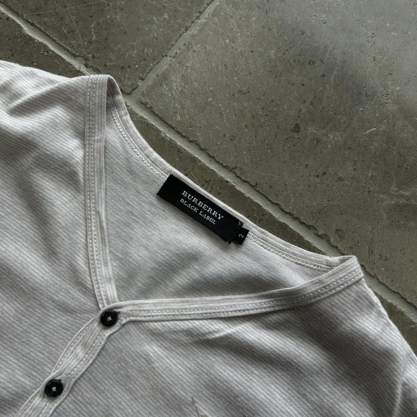 Burberry Black Label Striped Henley T Shirt S
