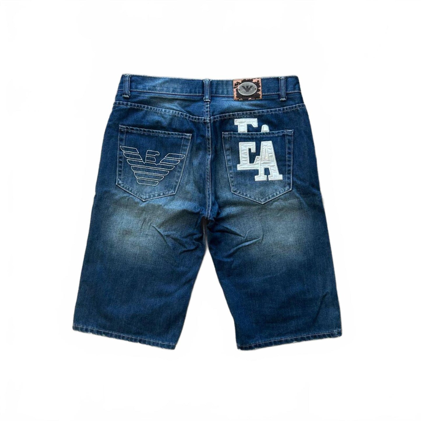 Vintage Armani Jeans Denim Logo Baggy Jorts W34 L15