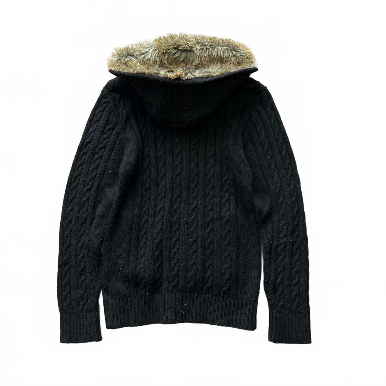 Burberry Black Label Cable Knit Zip Up Hoodie S