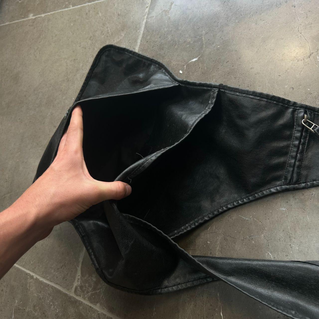 Vintage Armani Jeans Flat Leather Crossbody Messenger Bag