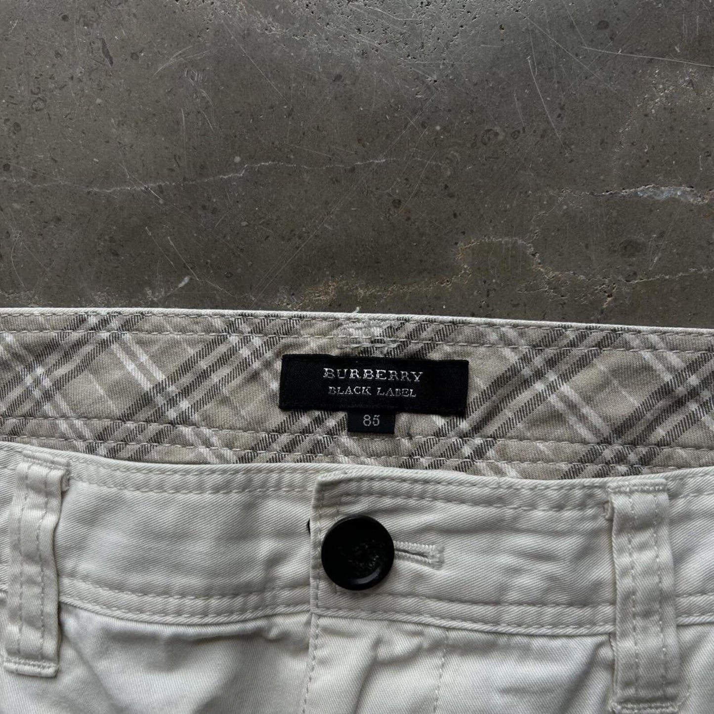 Vintage Burberry Black Label Relaxed Straight Cotton Trousers W34 L31