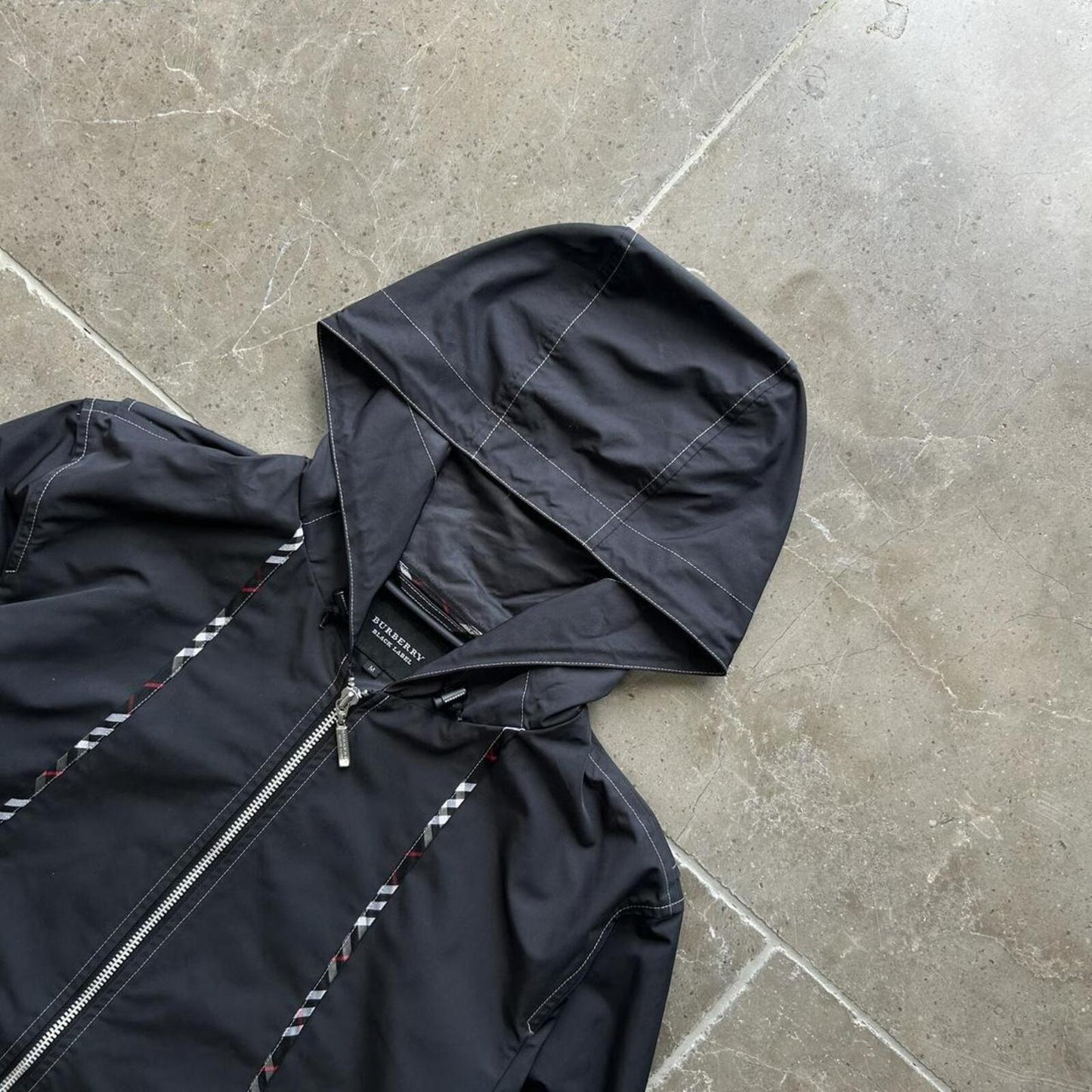Burberry Black Label Nova Check Contrast Stitch Windbreaker Jacket S