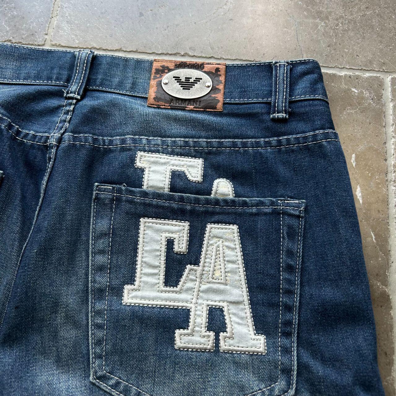 Vintage Bootleg Armani Jeans Denim Logo Baggy Jorts W34 L15