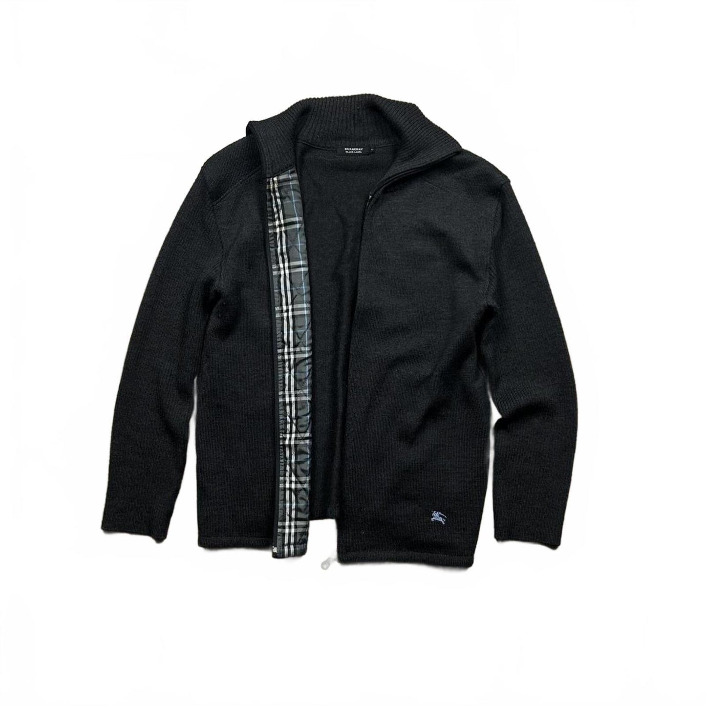 Burberry Black Label Nova Check Knit Zip Up Jumper S