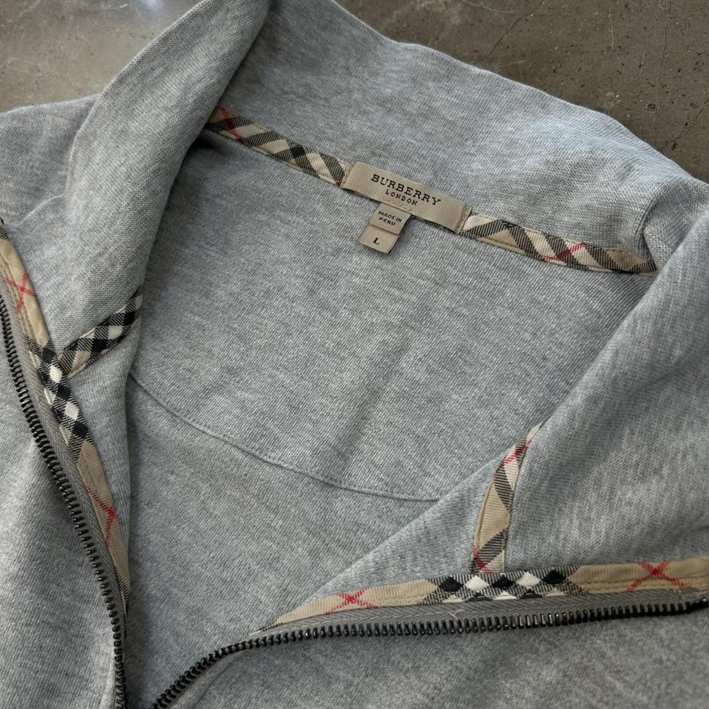 Burberry London Nova Check Quarter Zip Jumper L