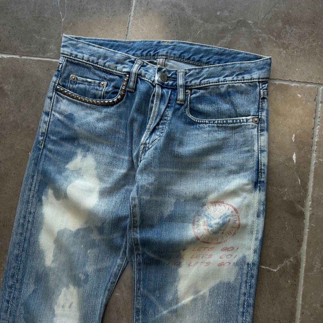 Hysteric Glamour Slim Skinny Studded Bleached Denim Jeans W28 L32