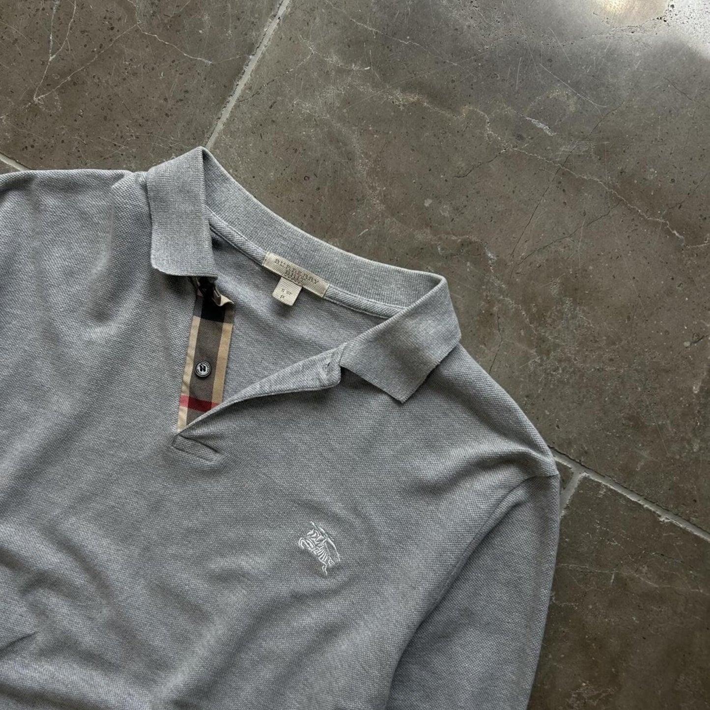 Burberry Brit Nova Check Long Sleeve Polo Shirt S