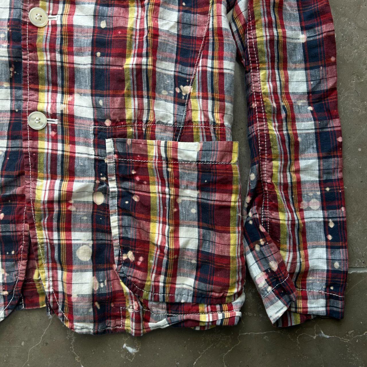 Comme des Garcons Homme Bleached Plaid Linen Jacket S