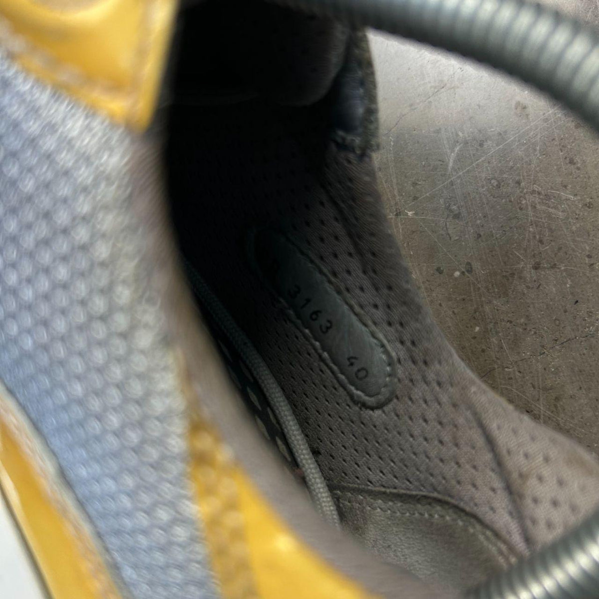 Mens Prada America Cups Patent Yellow Size UK 7