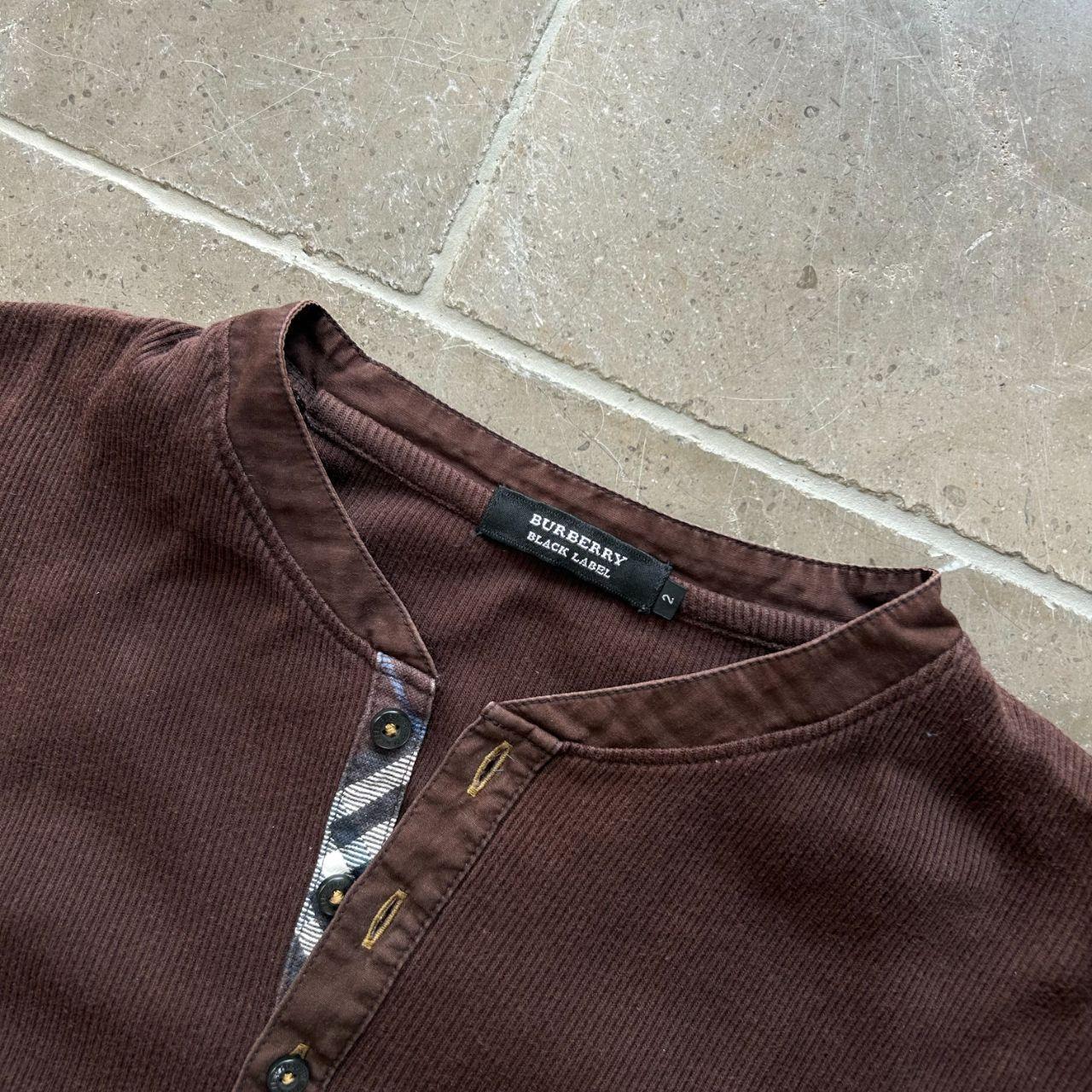 Burberry Black Label Nova Check Ribbed Henley T Shirt S