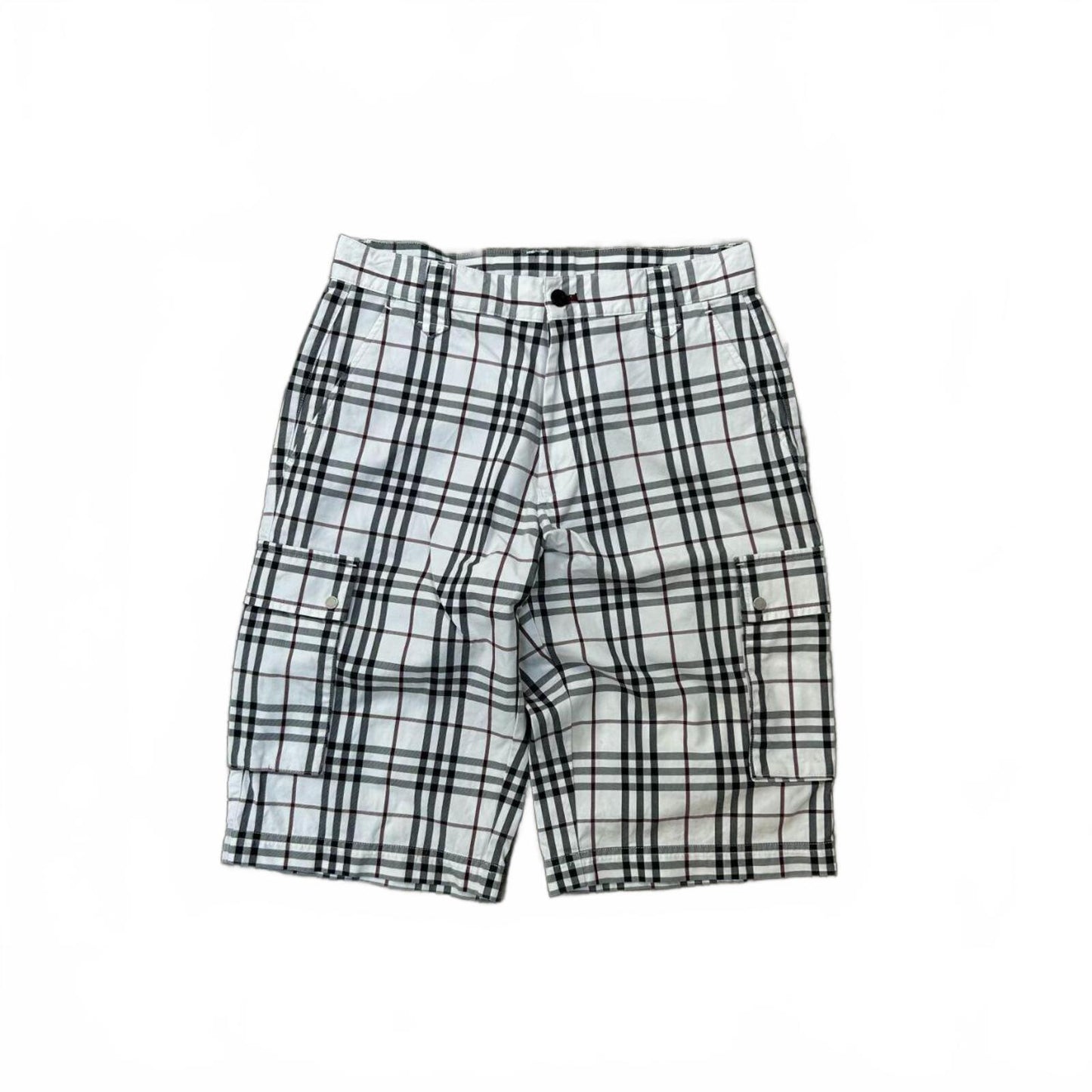 Vintage Burberry Black Nova Check Multi Pocket Shorts W28 L12