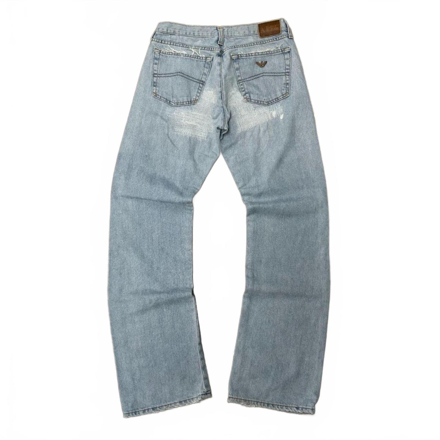 Vintage Armani Jeans Relaxed Bootcut Distressed Jeans W27 L31