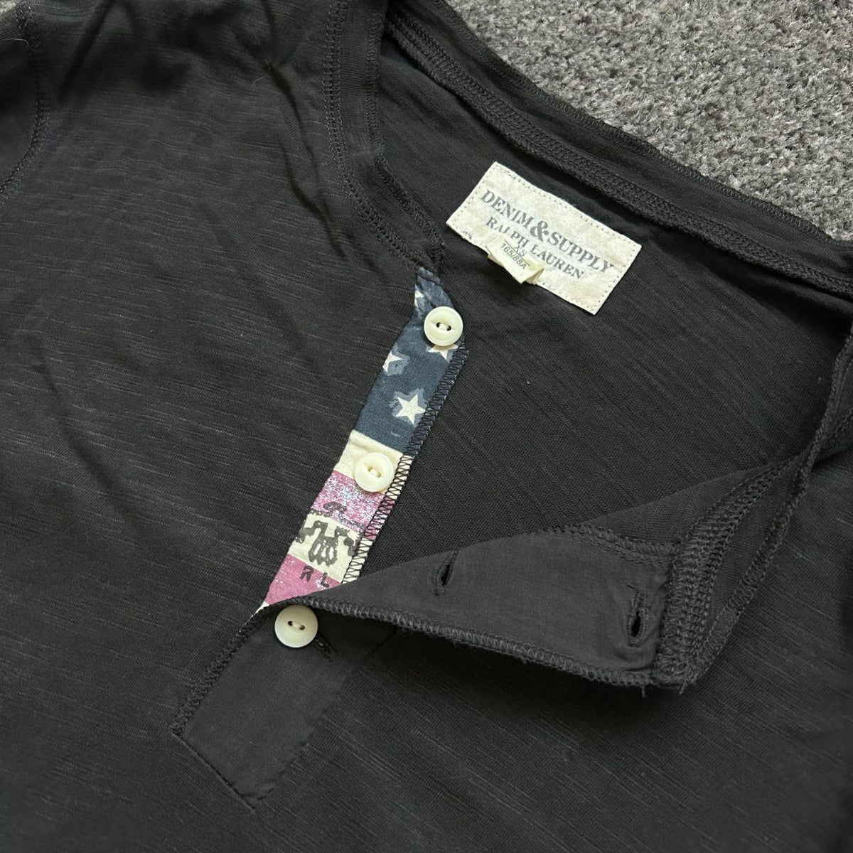 Ralph Lauren Denim Supply Henley Long Sleeve T Shirt S