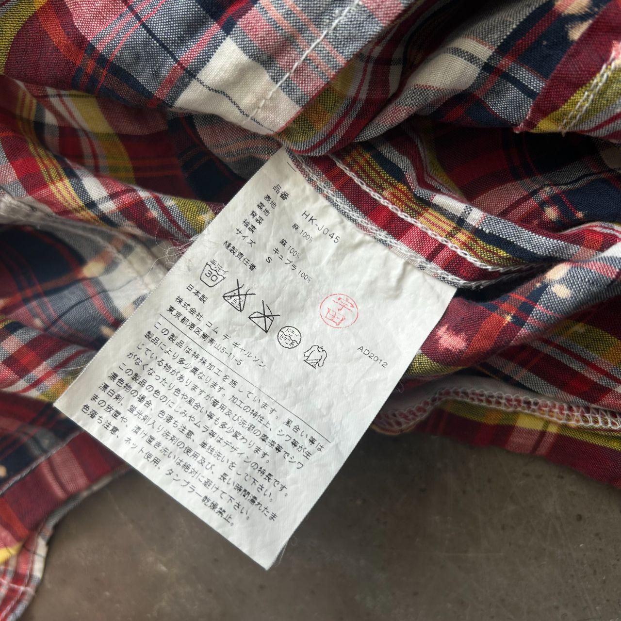 Comme des Garcons Homme Bleached Plaid Linen Jacket S