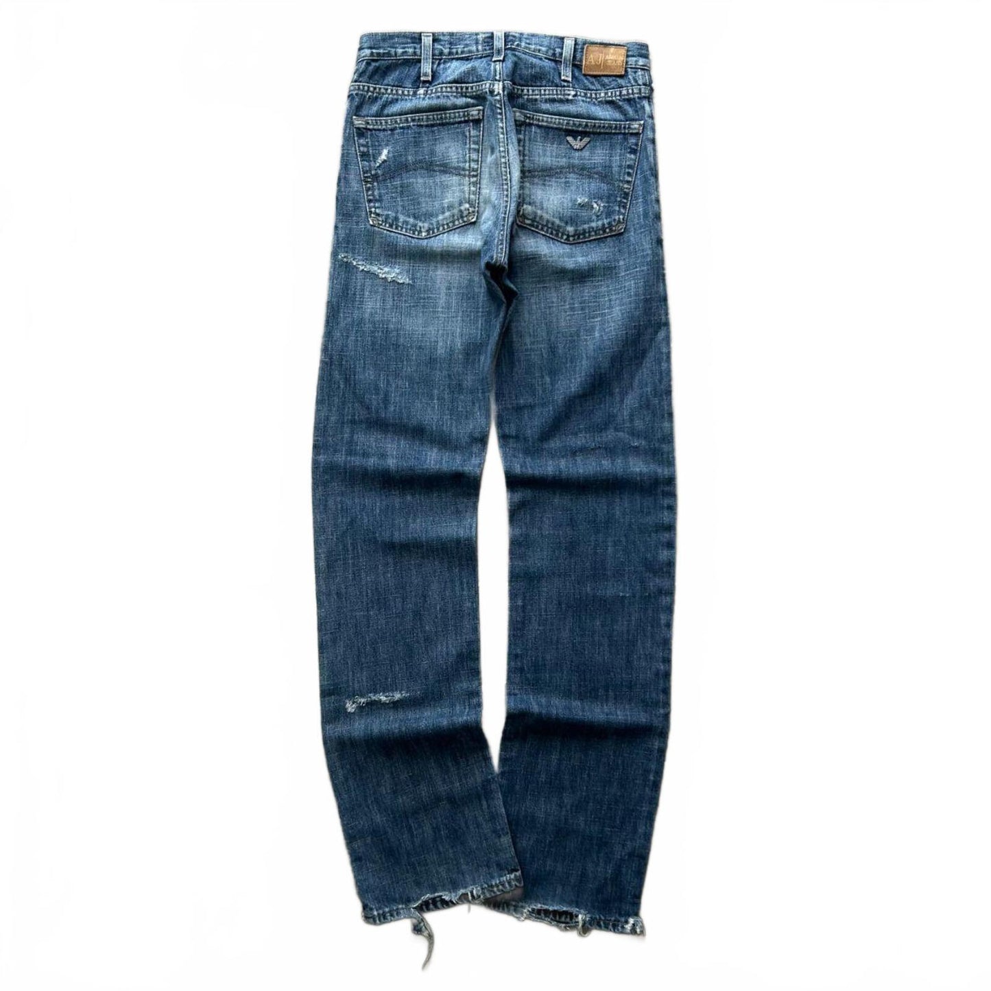 Vintage Armani Jeans Ripped Straight Denim Jeans W29 34