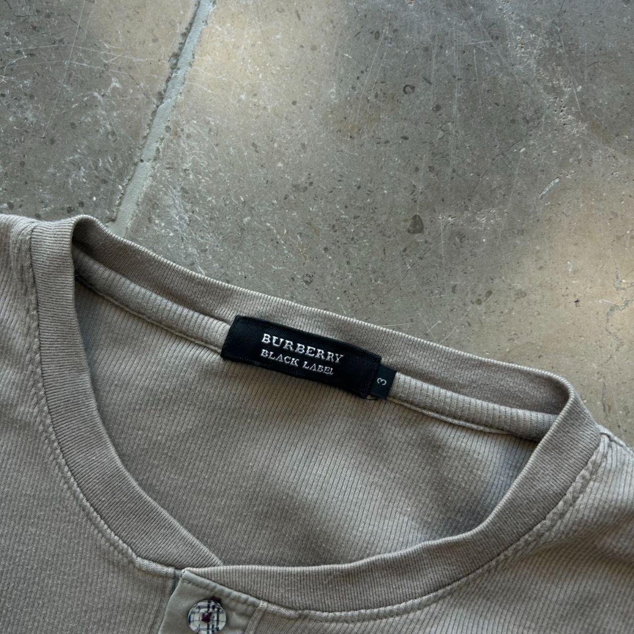 Burberry Black Label Ribbed Henley T Shirt M