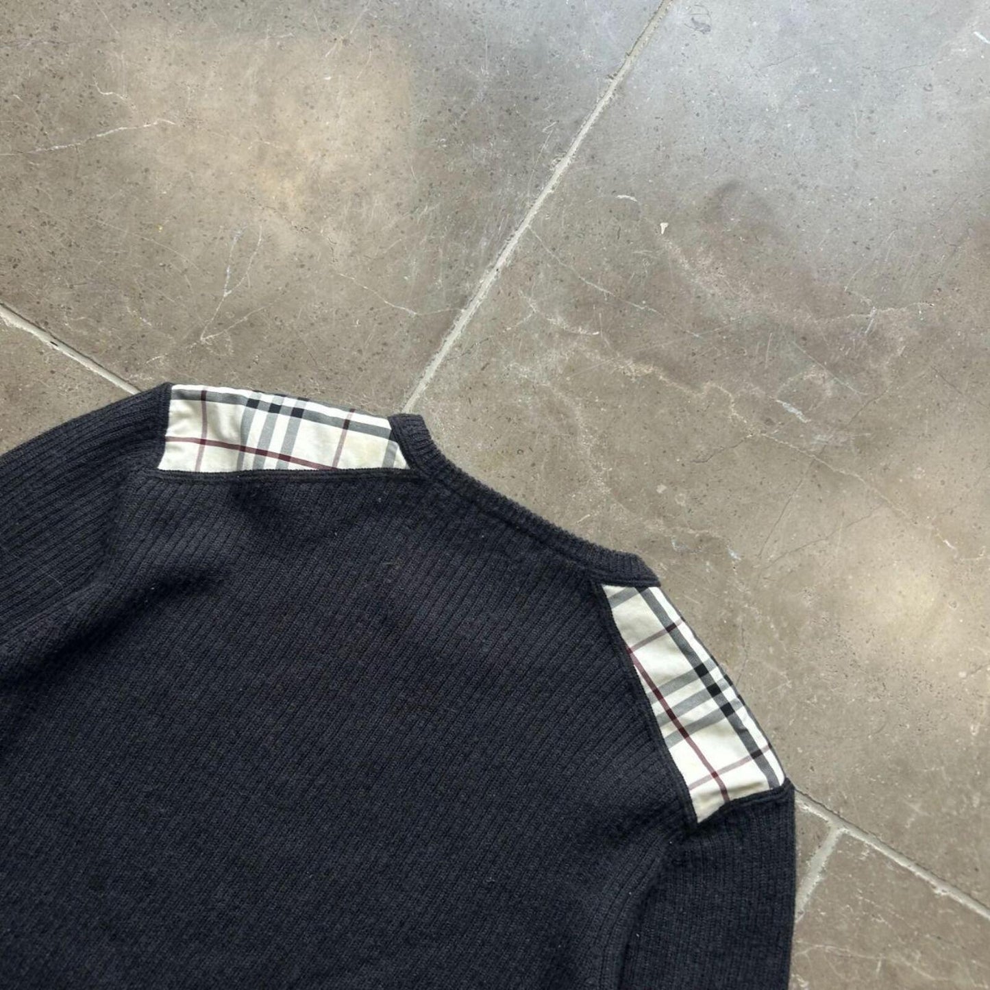 Burberry Black Label Nova Check Ribbed Knit Jumper M