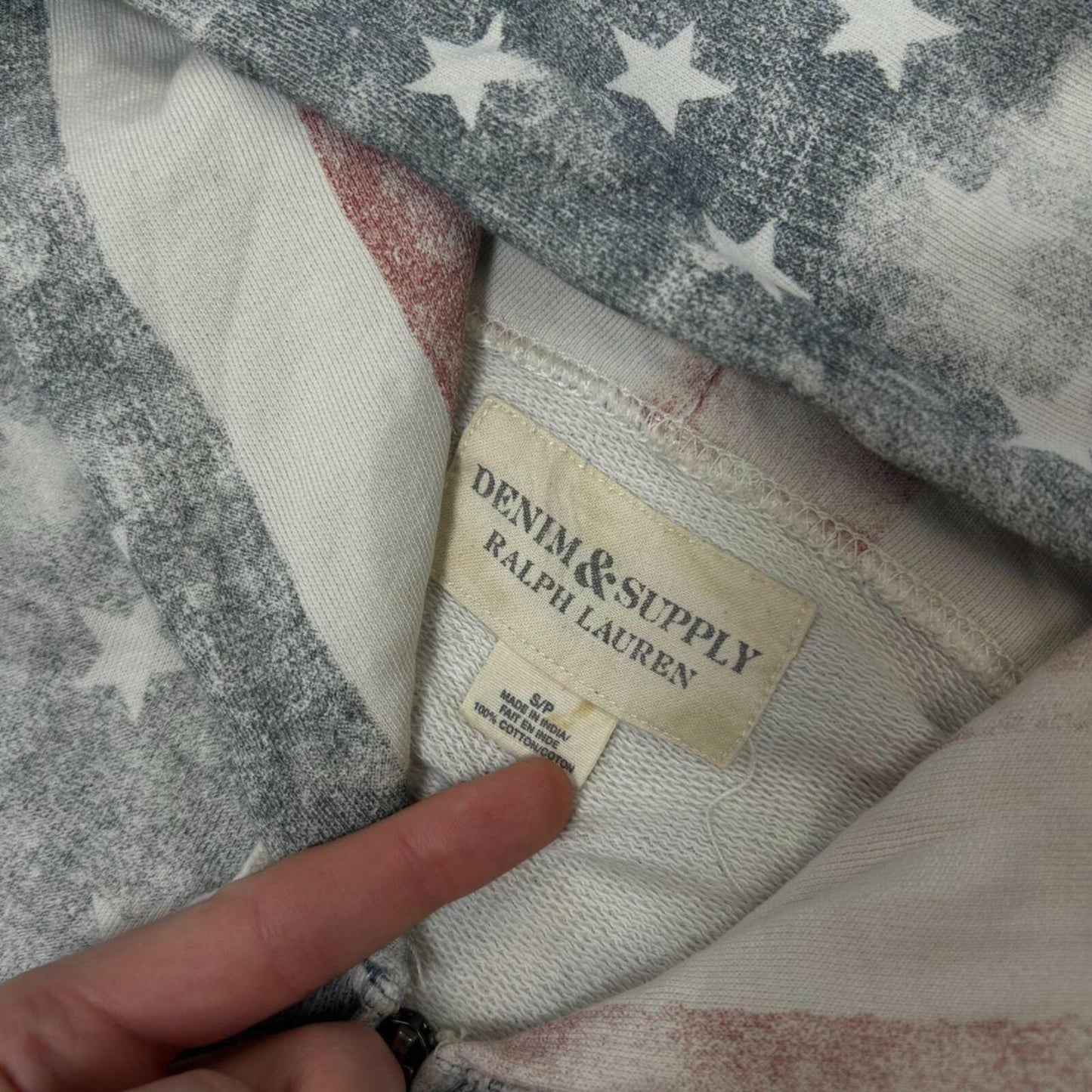 Ralph Lauren Denim and Supply USA Zip Up Hoodie S